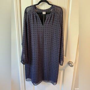 CAbi #3102 Women's Harlequin Diamond Print Long Sleeve Shift Dress Size XL
